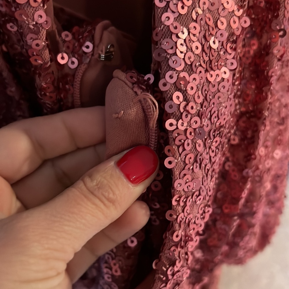 Badgley Mishca Drape Back Sleveless Sequin
Gown - Picture 8 of 8